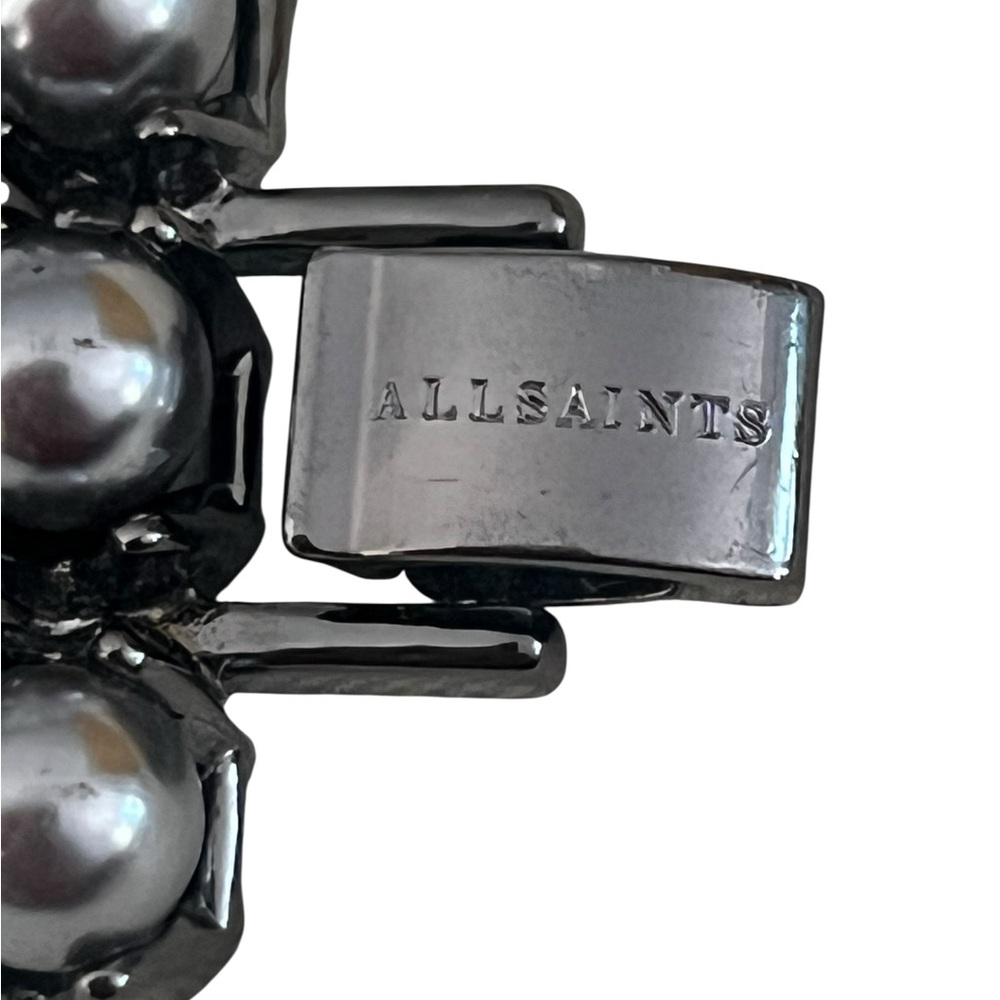 All Saints Haematite Drexel Spike Pearl Bracelet Haematite 8.25” - Picture 4 of 7